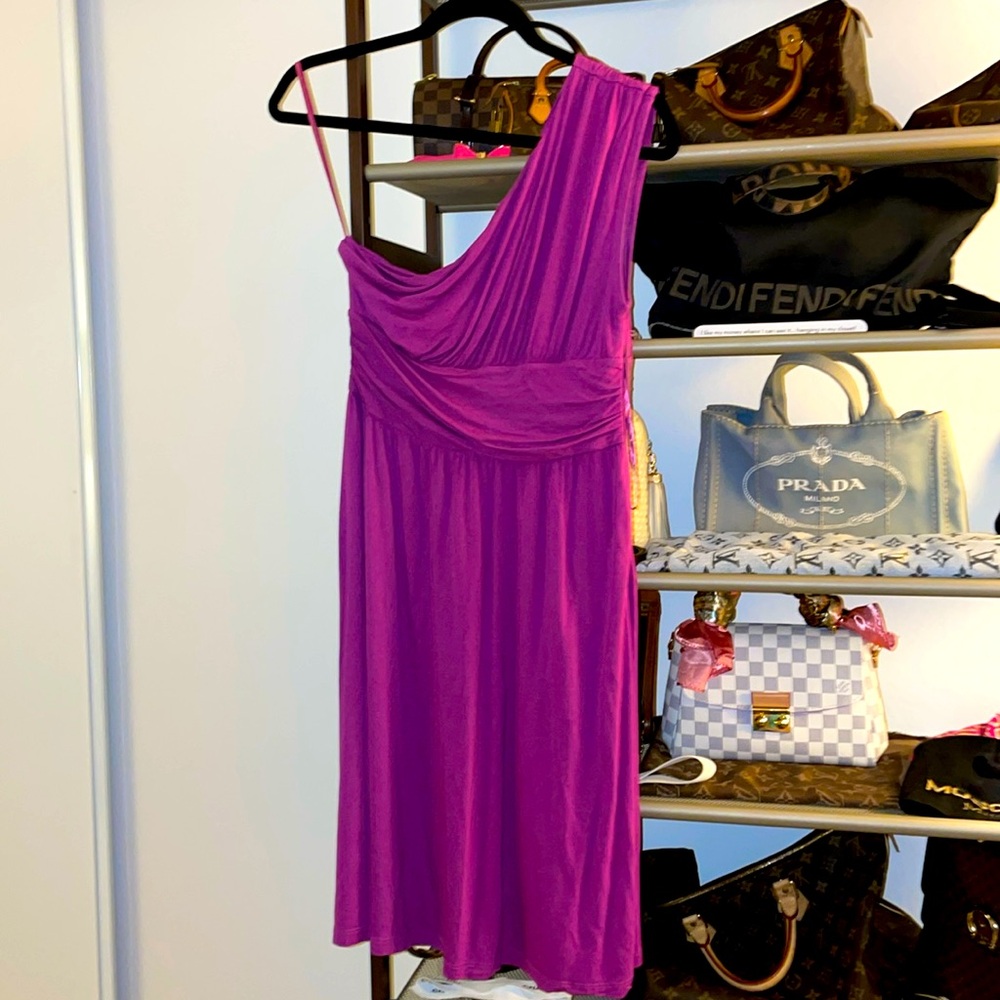 One Shoulder Purple Dress